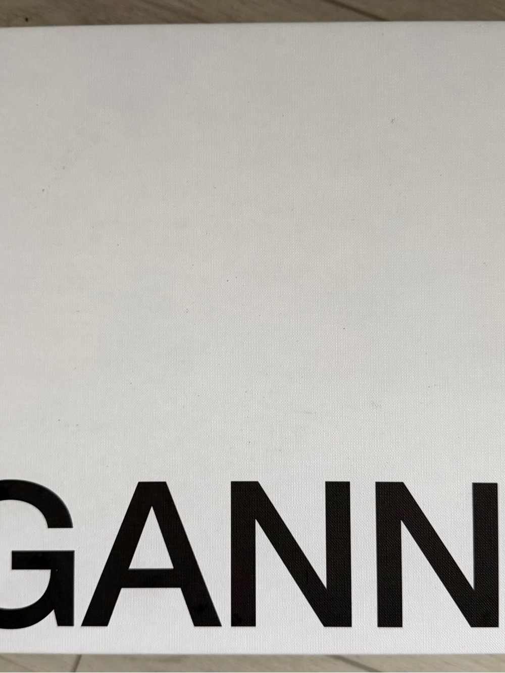 Ganni White Box with Bold Black Logo